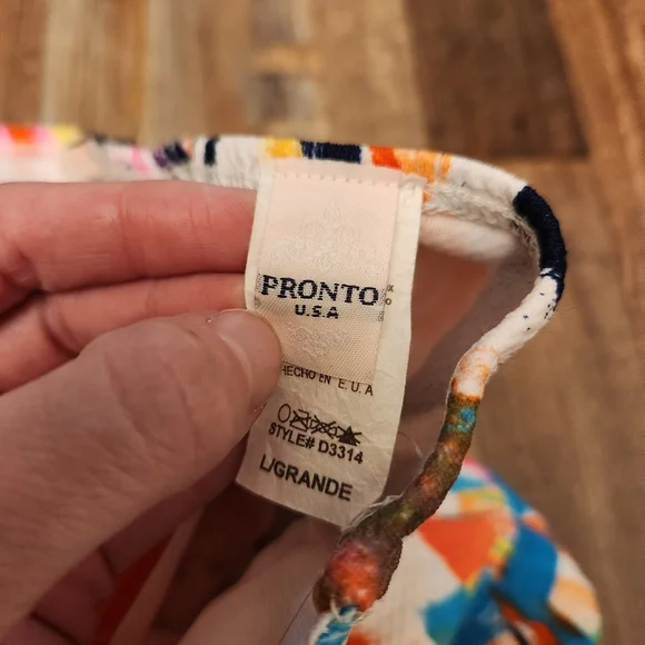 Pronto Colorful Abstract Print Strapless Dress - Picture 2 of 4